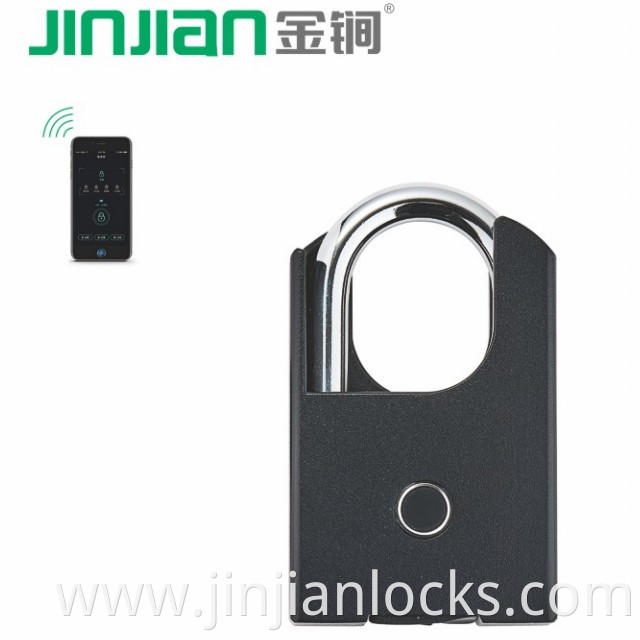 IP67 Waterproof App Control Fingerprint Padlock Bike Lock Smart Bike Lock with Loop Cable Accessory